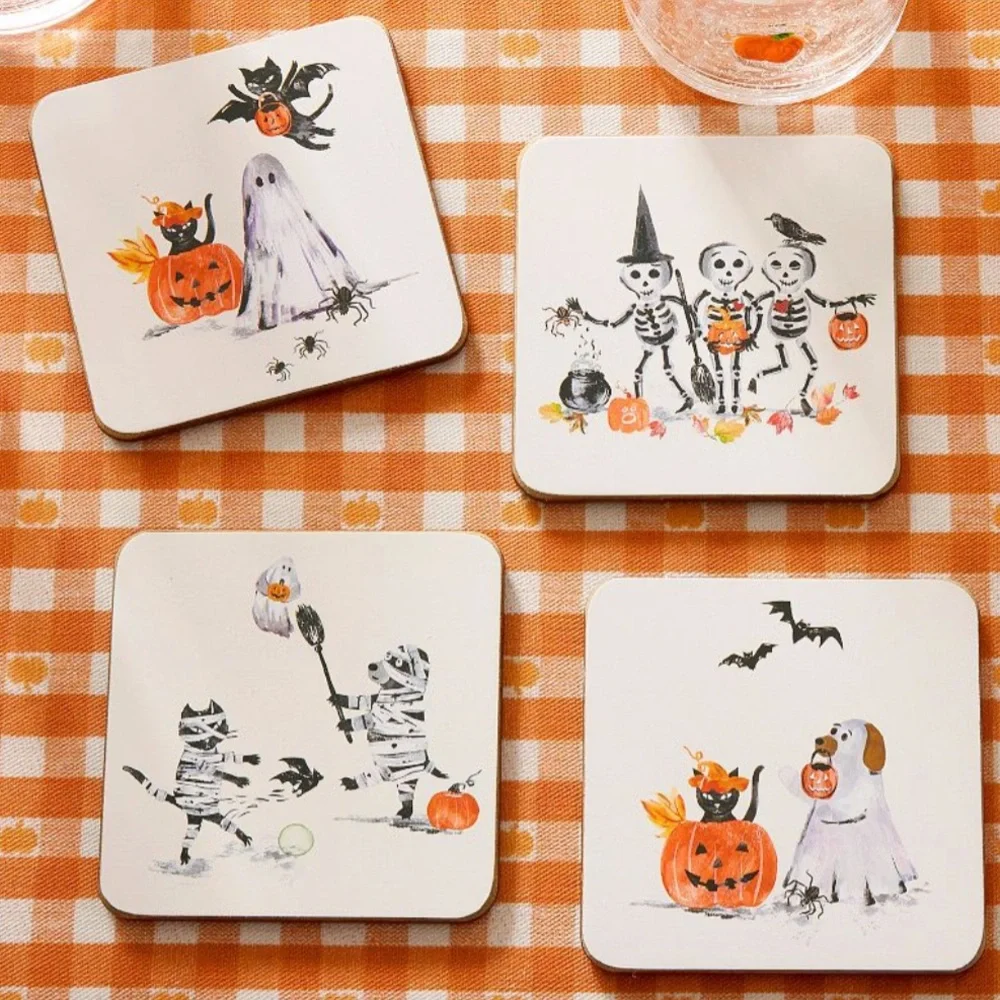 Pottery Barn Doug & Friends Coasters - Mixed of 4